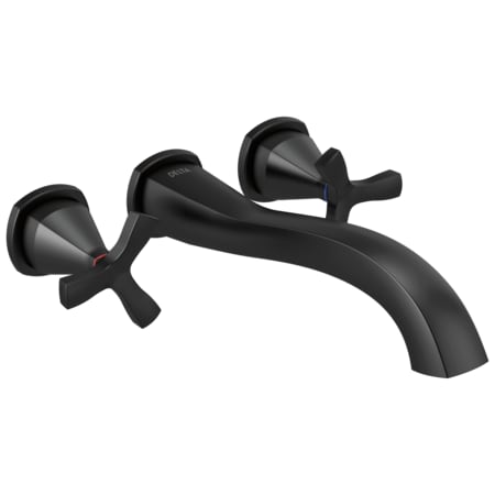 Delta 3-hole 8" wall installation Hole Wall-Mount Tub Filler Faucet, Matte Black T57766-BLWL
